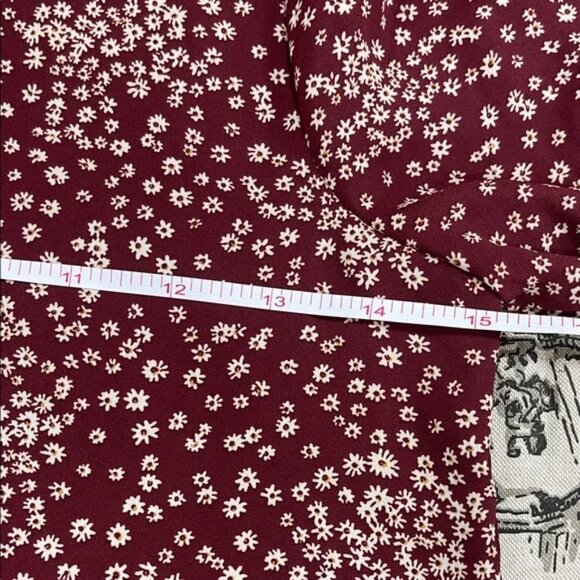 Lush Burgundy Floral Blouse - Picture 6 of 12